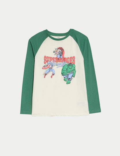 Pamuk Karışımlı Avengers Grafik Baskılı Pijama (3–12 Yaş)