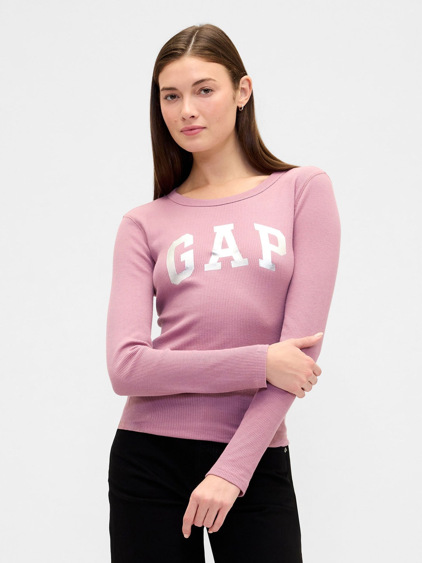 Pembe Gap Logo Waffle-knit T-shirt