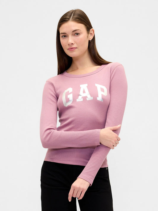 Pembe Gap Logo Waffle-knit T-shirt