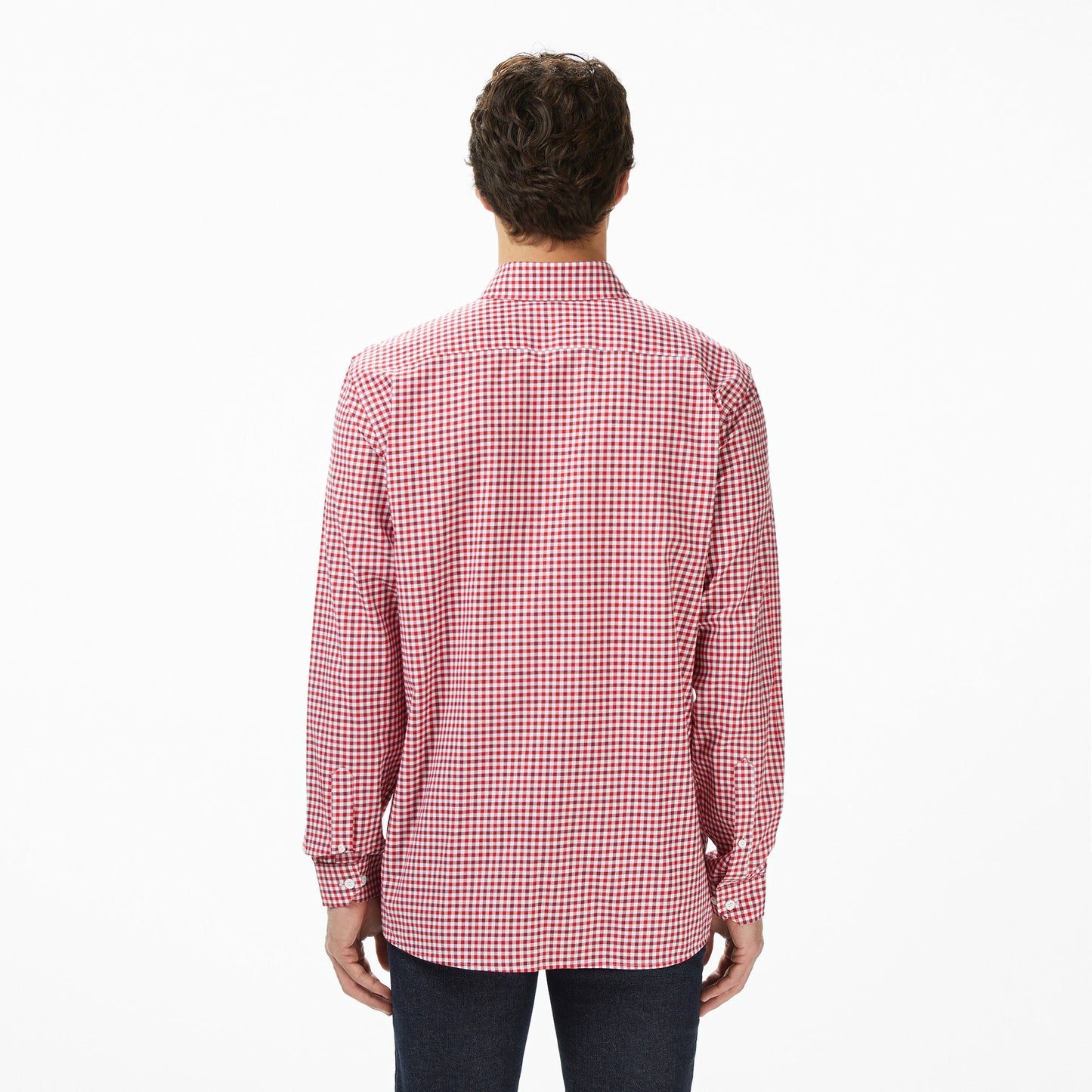 Lacoste Erkek Regular Fit Kareli Kırmızı Gömlek