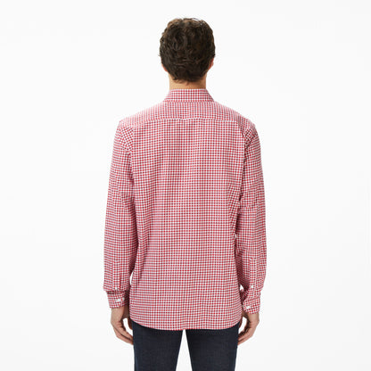 Lacoste Erkek Regular Fit Kareli Kırmızı Gömlek