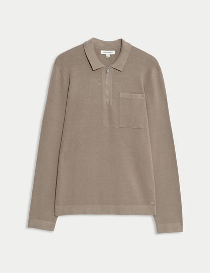 Relaxed Yarım Fermuarlı Polo Üst