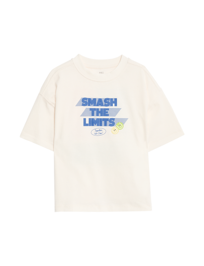 Saf Pamuklu Çocuk Grafik T-shirt