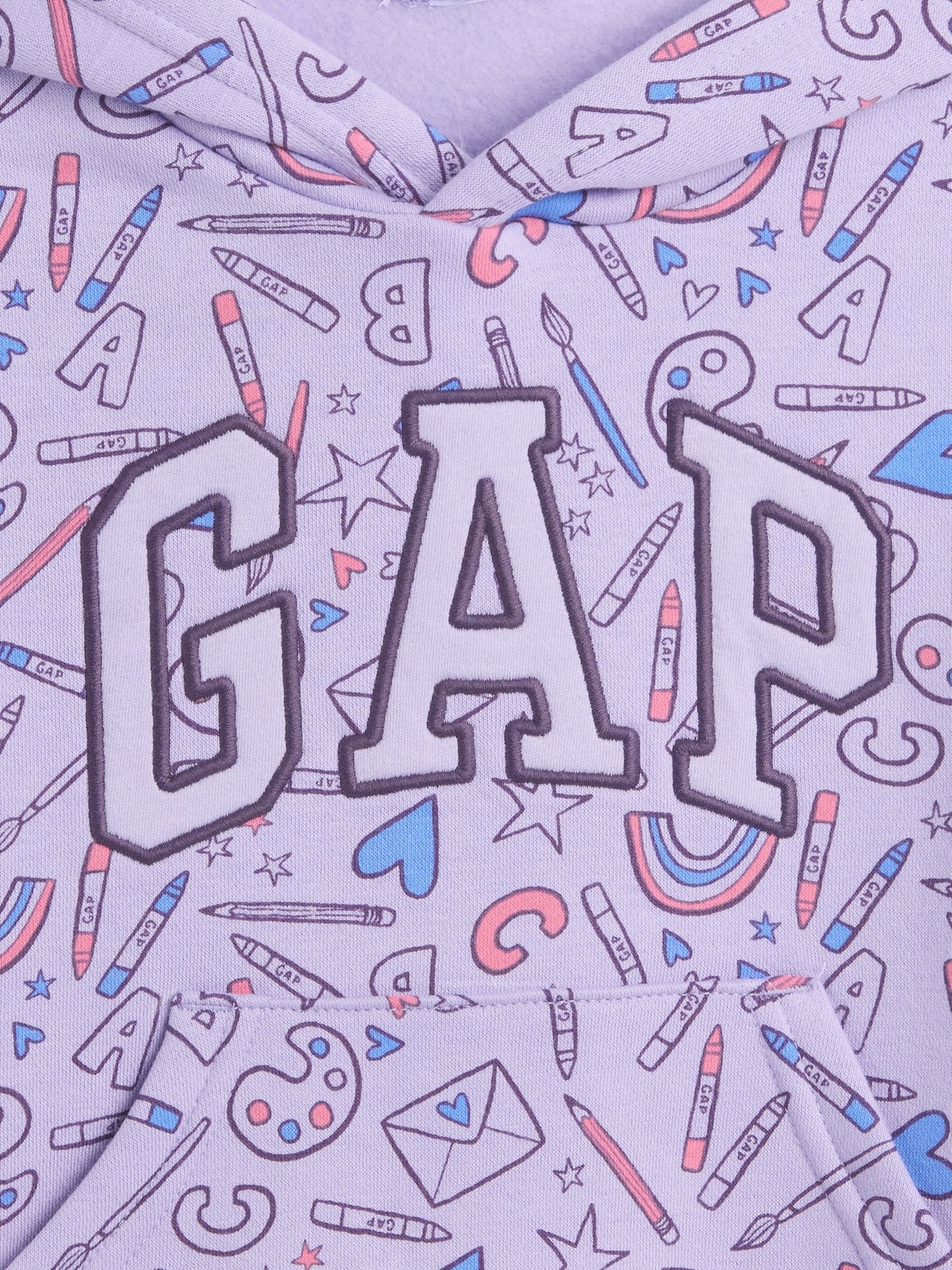 Lila Relaxed Gap Logo Grafik Sweatshirt