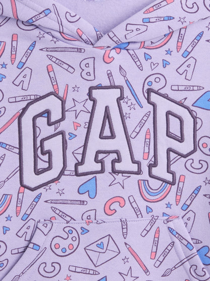 Lila Relaxed Gap Logo Grafik Sweatshirt