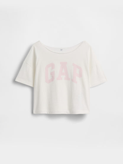 Beyaz Oversized Wide-neck T-shirt