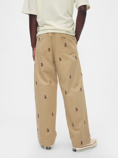 Bej Gap × Disney Işlemeli Baggy Khaki Pantolon