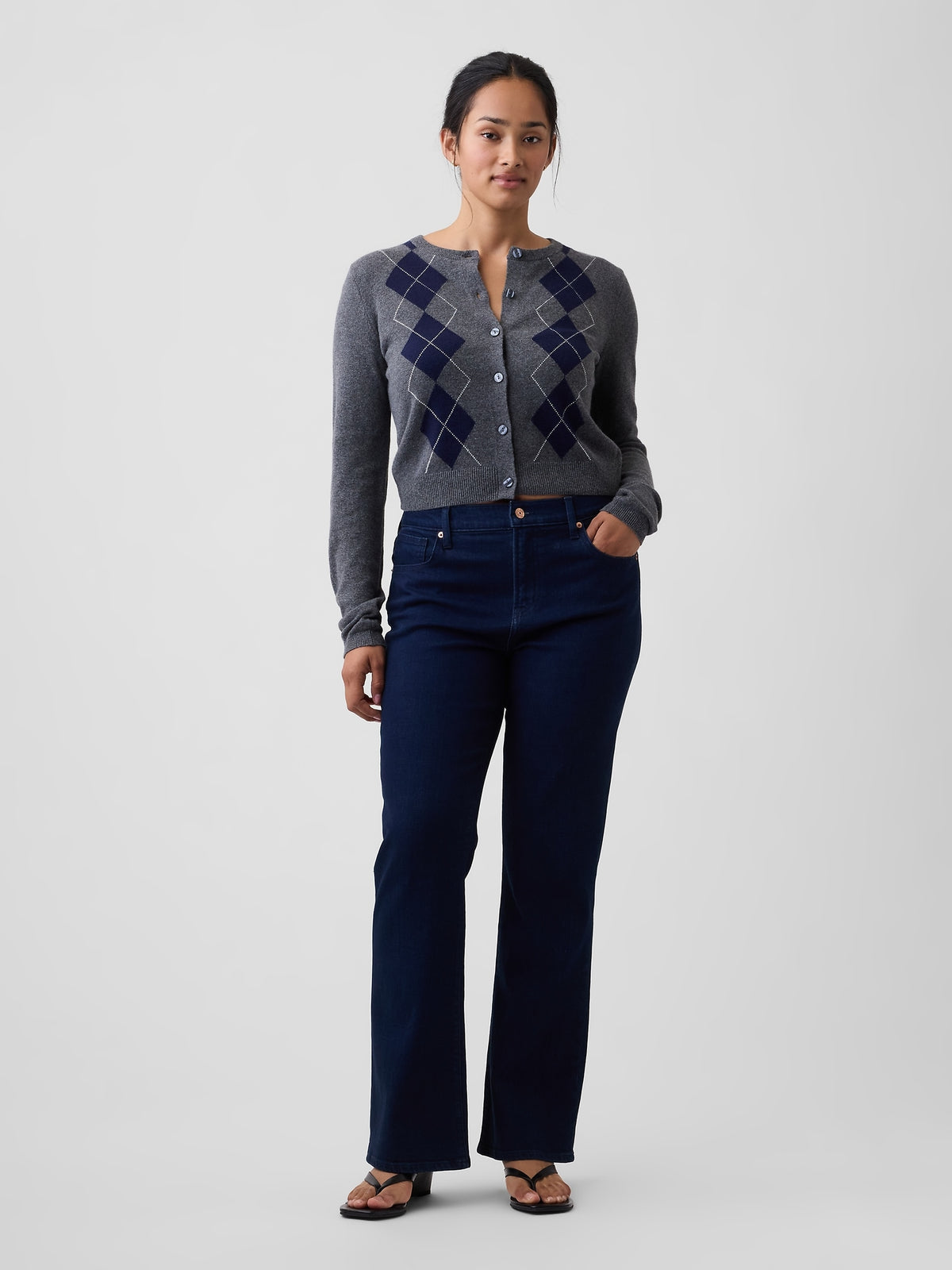 Koyu Mavi Mid Rise Boot Jean Pantolon