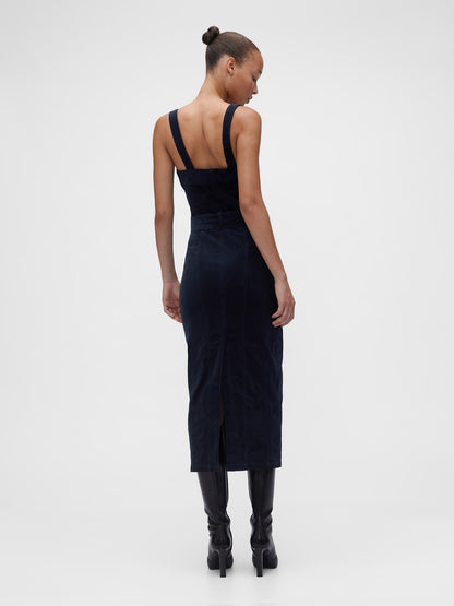Lacivert Gapstudio Corduroy Belted Midi Elbise