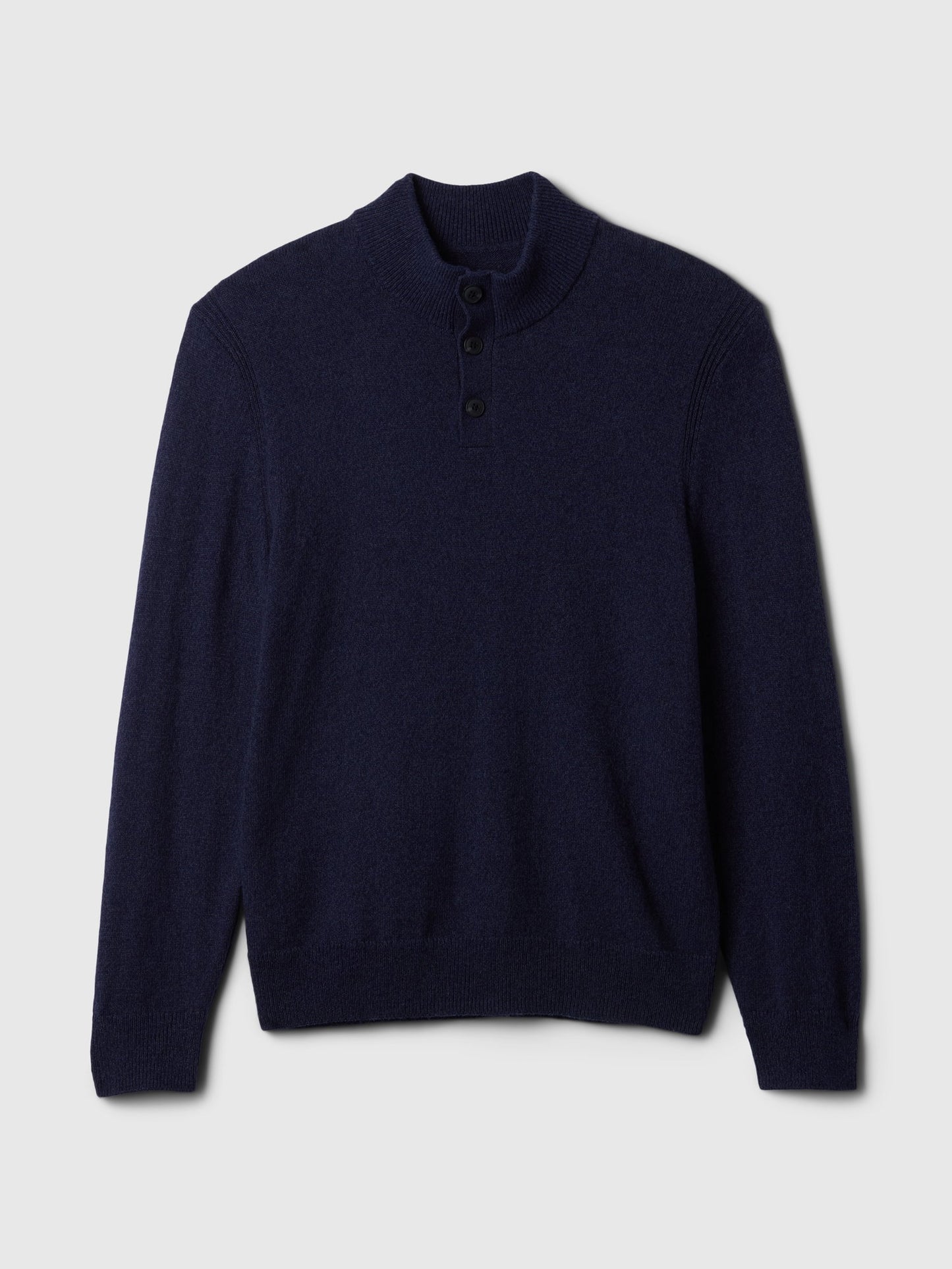 Lacivert Mockneck Henley Kazak
