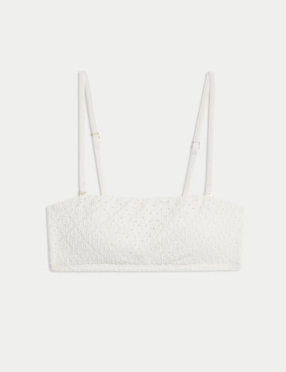 Kare Yaka Bandeau Bikini Üstü