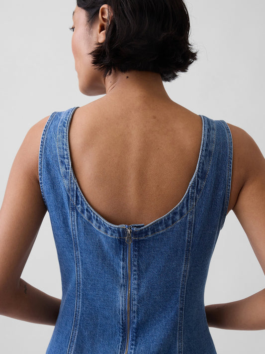 Mavi Denim Botneck Open-back Mini Elbise