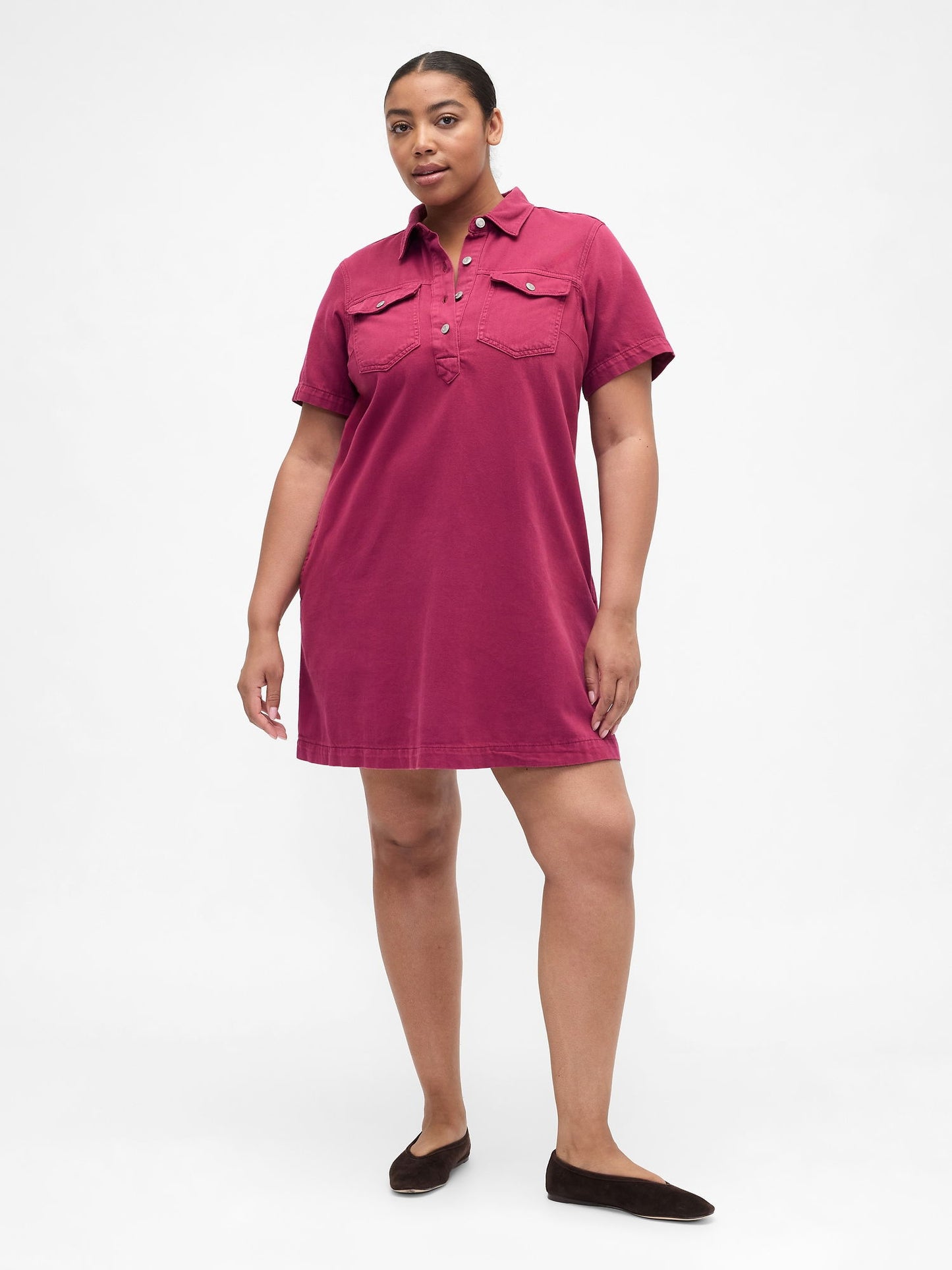Pembe Denim Mini Elbise