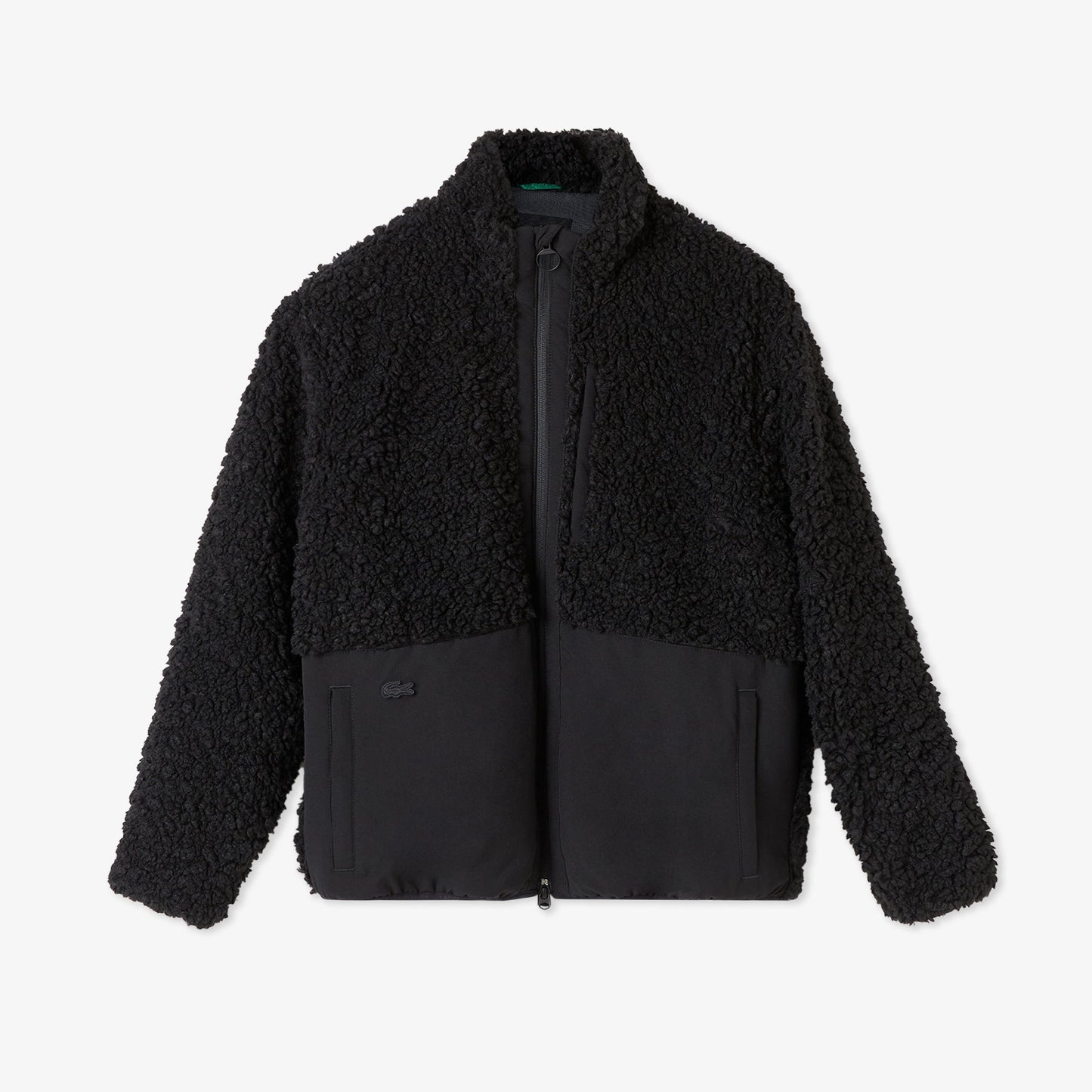 Lacoste Kadın Dik Yaka Renk Bloklu Siyah Ceket