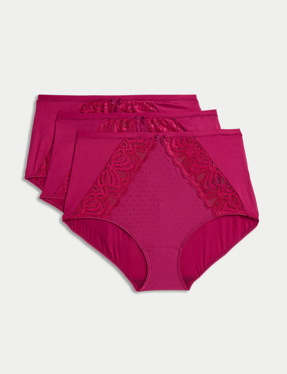 3'lü Amelia Dantelli Full Brief Külot