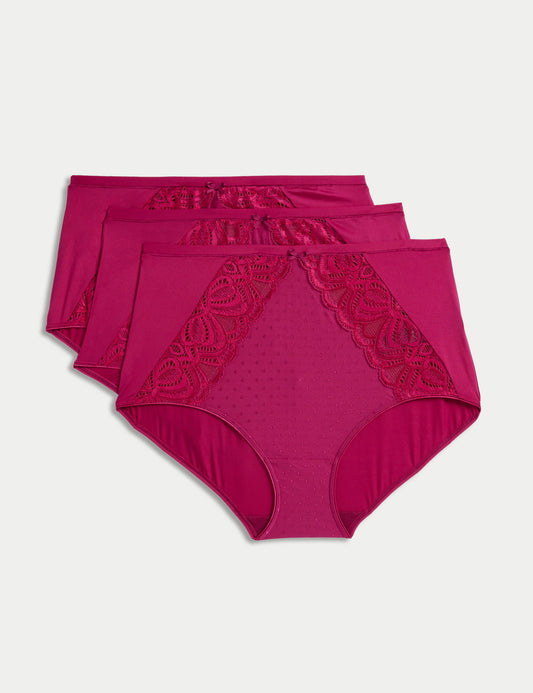 3'lü Amelia Dantelli Full Brief Külot