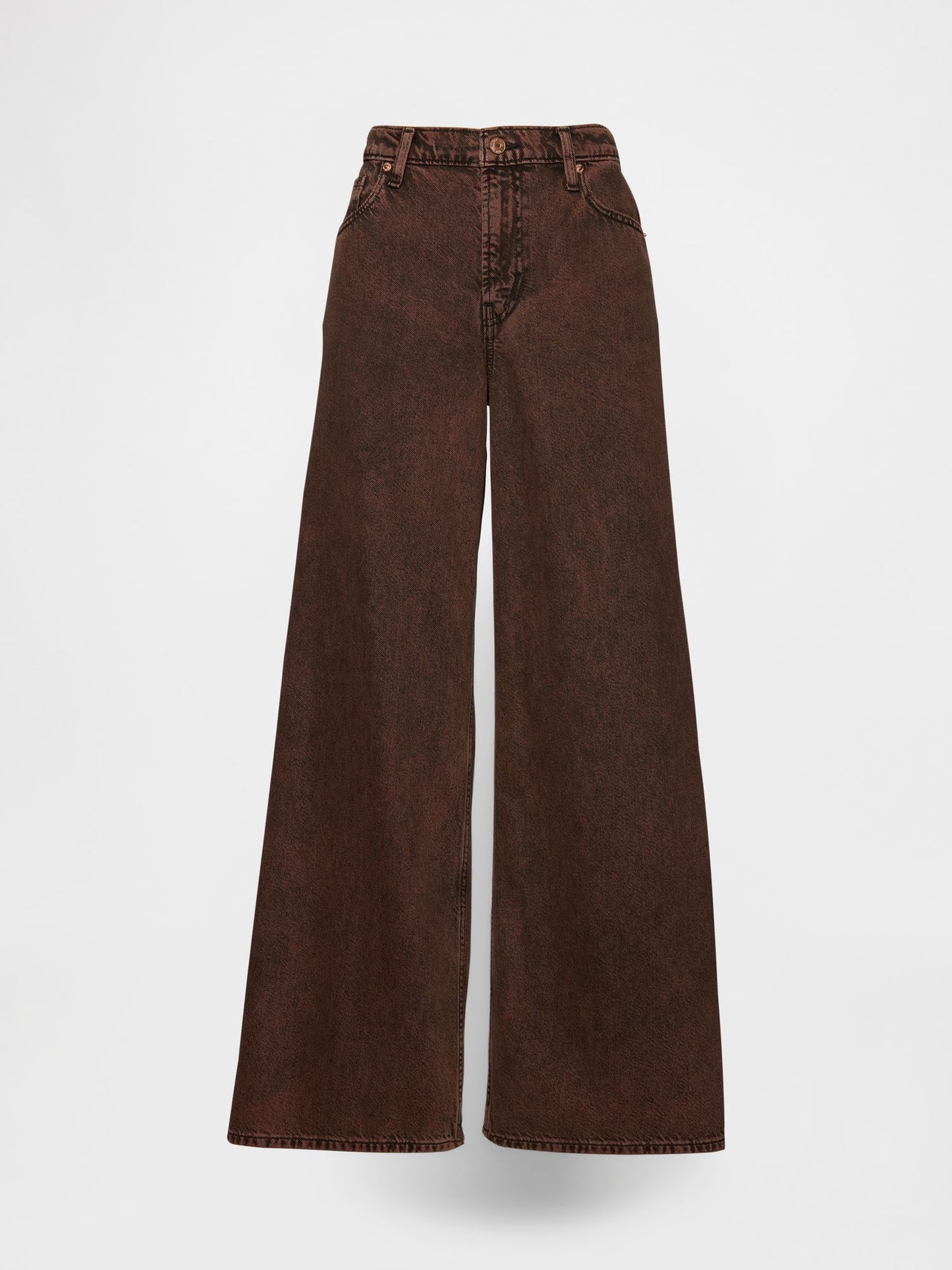 Kahverengi Mid Rise Ultrasoft Baggy Jean Pantolon