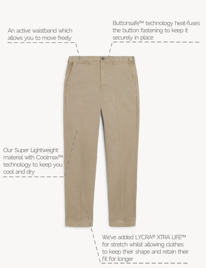 Regular Fit Hafif Dokulu Chino Pantolon