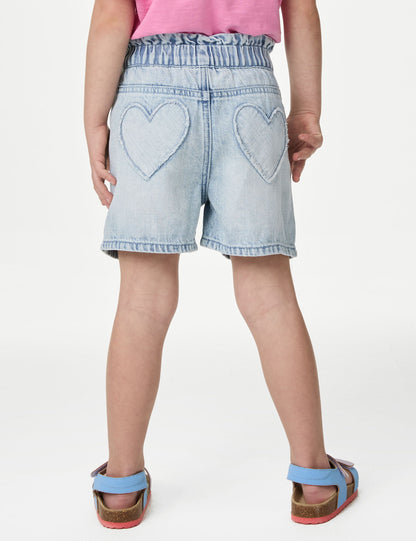 Regular Fit Desenli Denim Şort (2-7 Yaş)