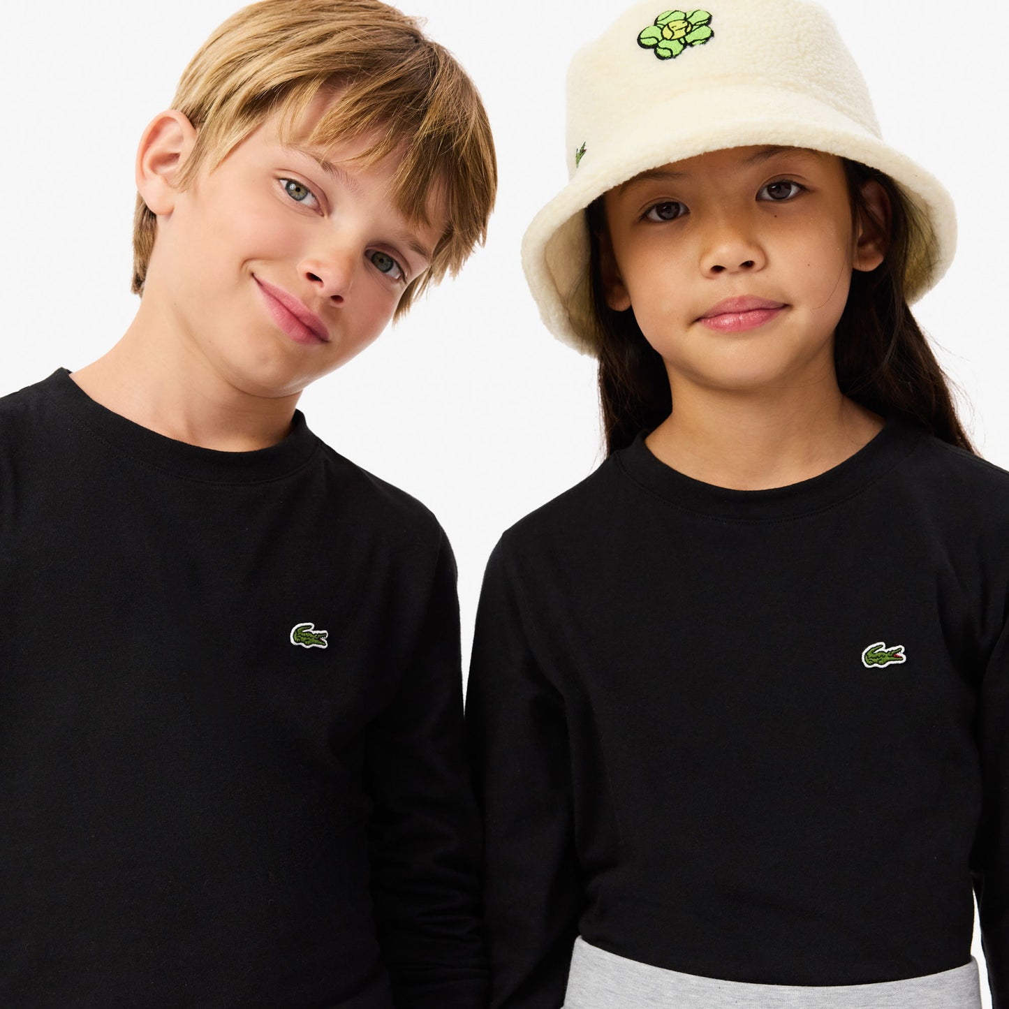 Lacoste Çocuk Uzun Kollu Bisiklet Yaka Siyah T-shirt