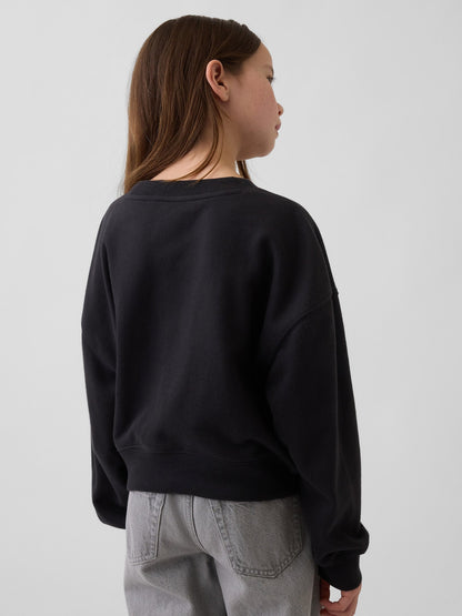 Siyah Vintagesoft Terry Crop Logo Sweatshirt