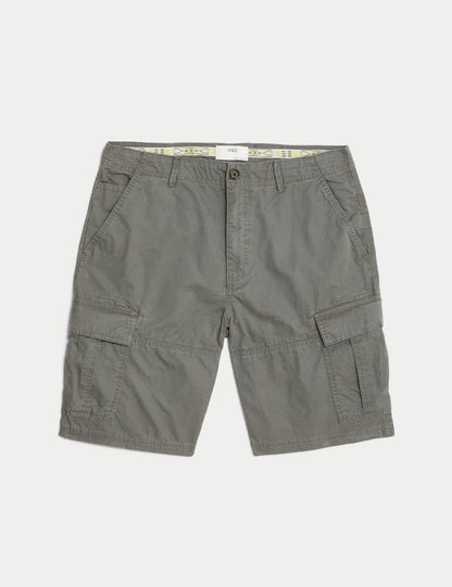Saf Pamuklu Regular Fit Kargo Şort