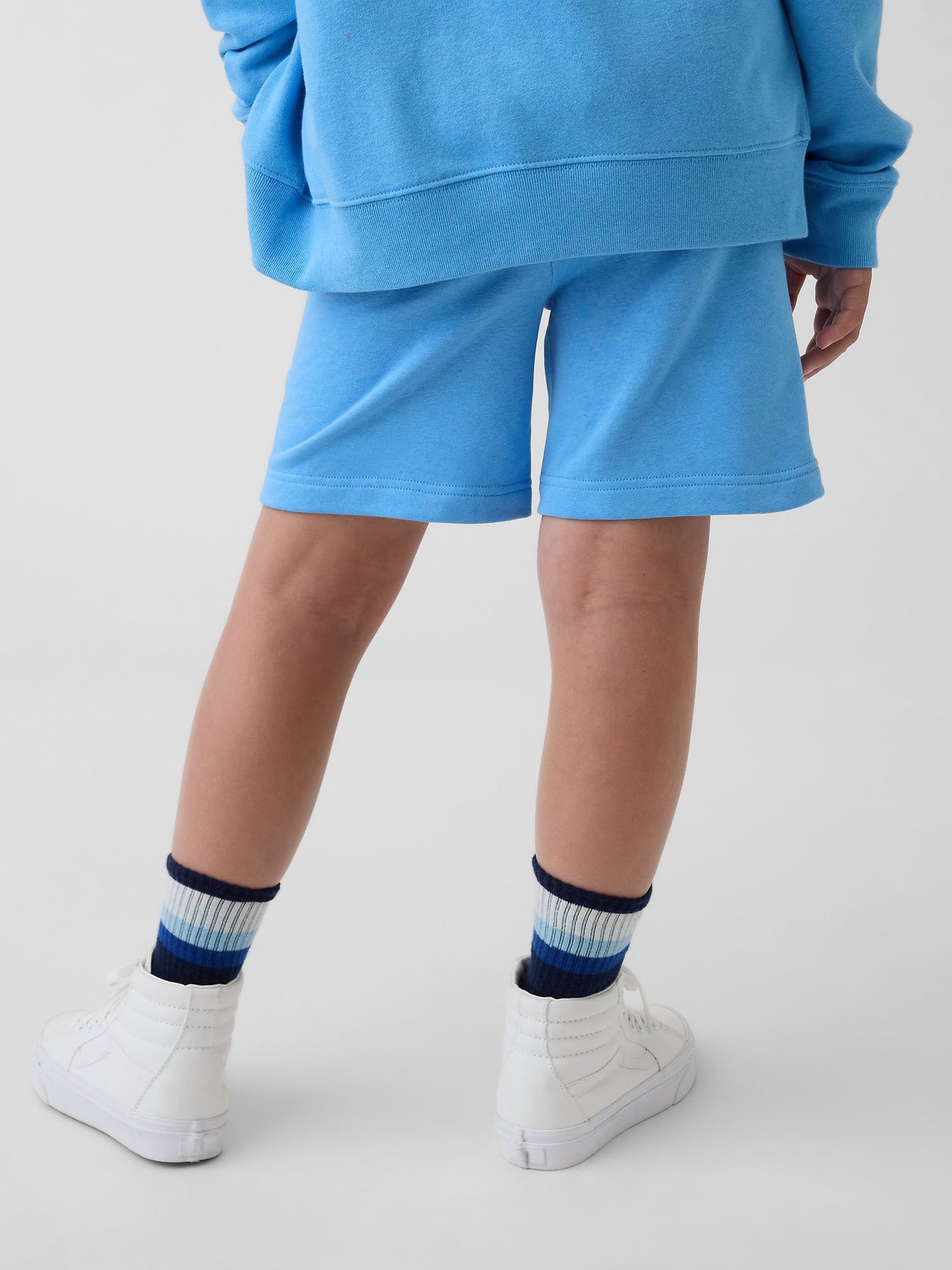 Açık Mavi Relaxed Gap Logo Fransız Havlu Kumaş Pull-on Şort