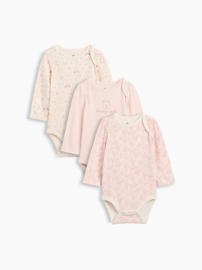 Pembe First Favorites Organik Pamuk Bodysuit (3’lü)