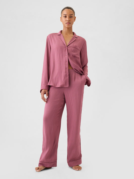 Pembe Saten Pijama Altı