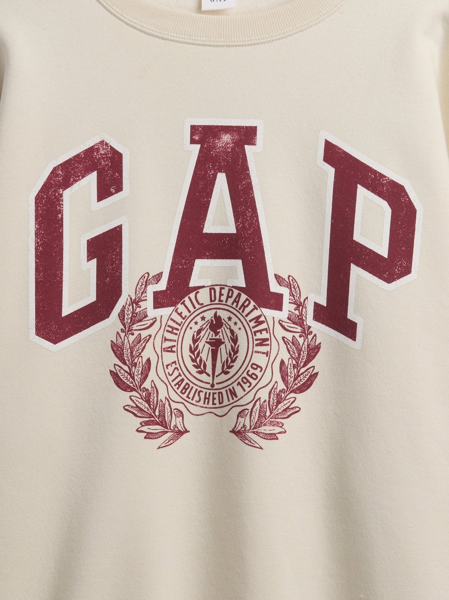 Krem Oversized Gap Grafik Sweatshirt