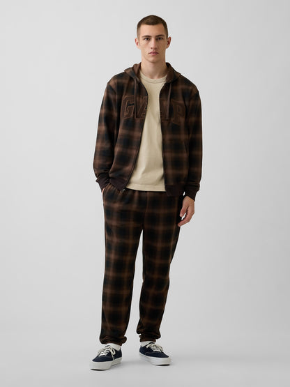 Koyu Kahverengi Relaxed Gap Logo Fransız Havlu Kumaş Fermuarlı Sweatshirt