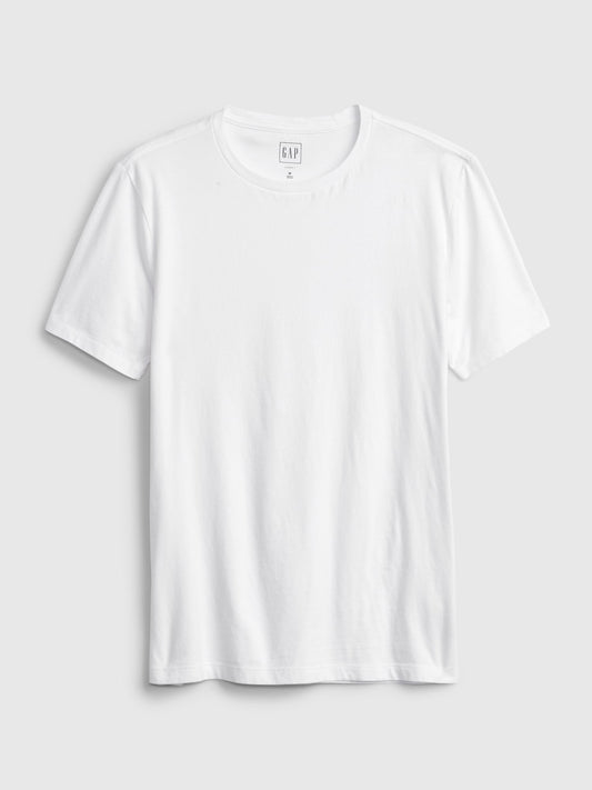 Beyaz Bisiklet Yaka Basic T-Shirt