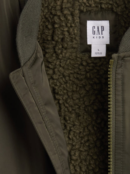 Haki Saten Bomber Ceket