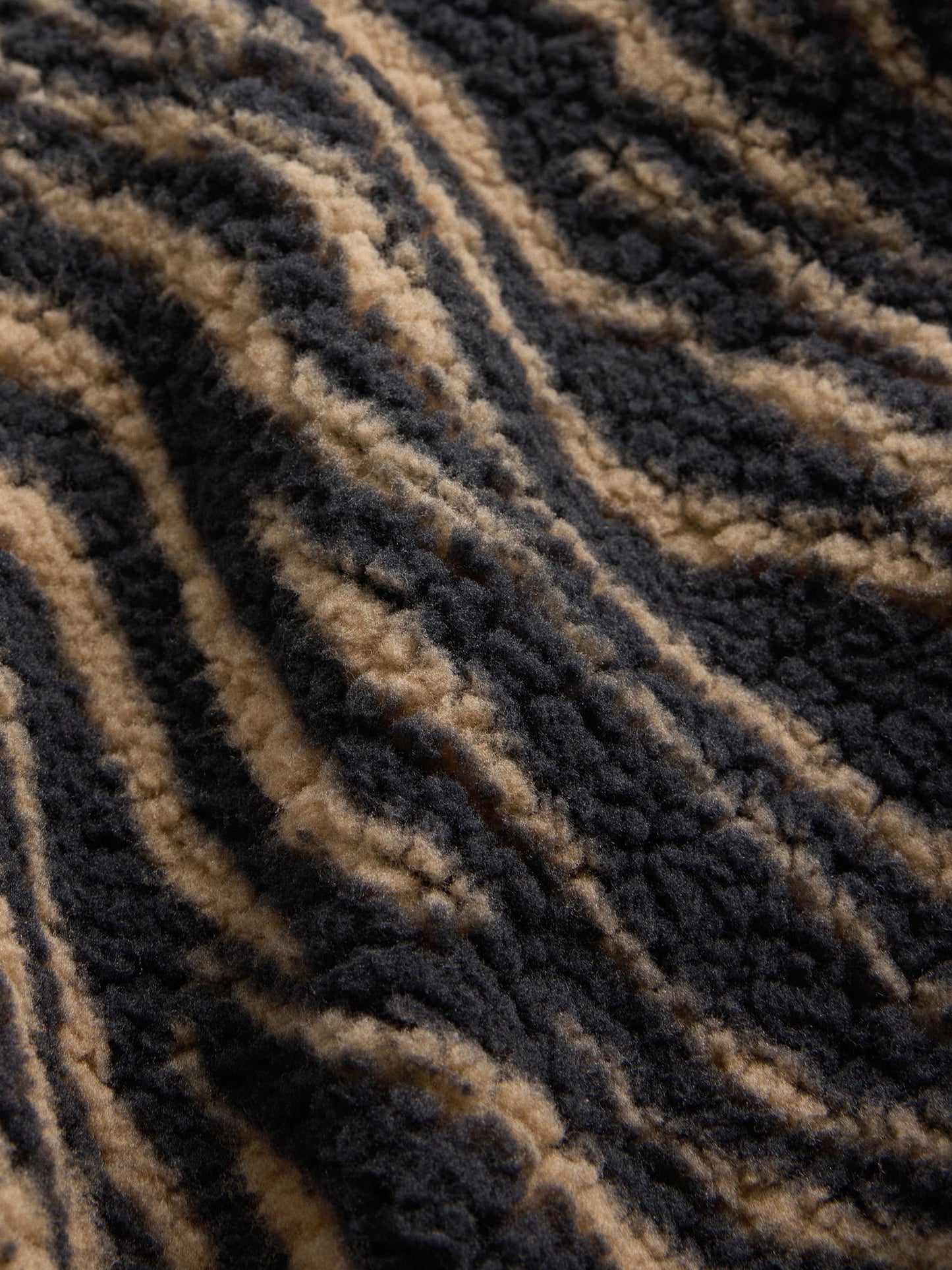Kahverengi Sherpa Relaxed Fermuarlı Sweatshirt