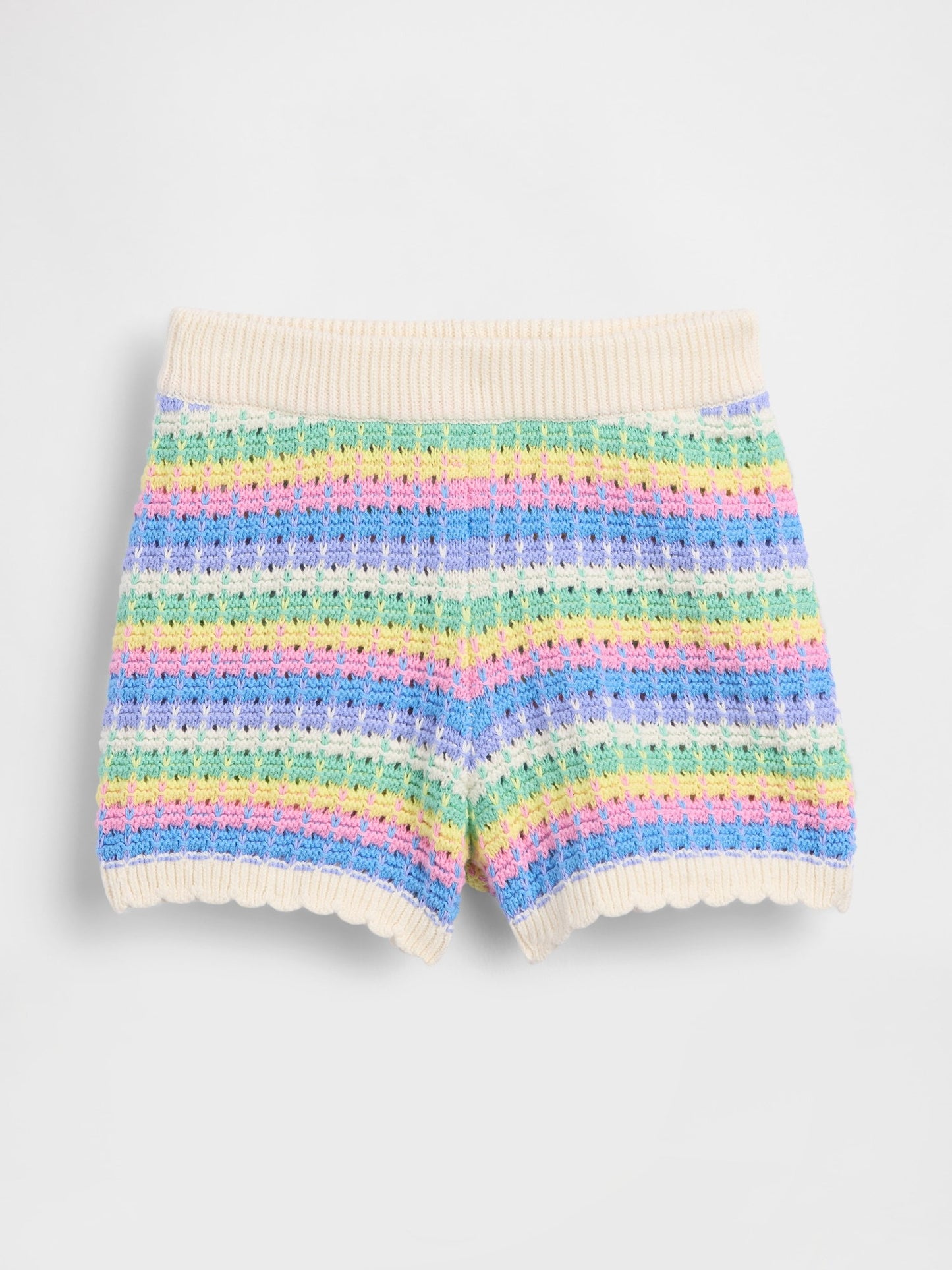 Çok Renkli Crochet Pull-on Şort