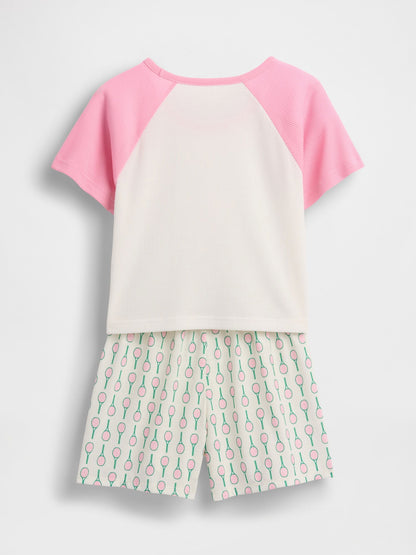 Açık Pembe Gap × Disney Kids Geri Dönüştürülmüş Pijama Altı Seti