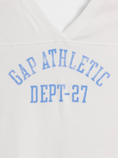 Beyaz Oversized Gap Athletic Logo Jersey T-shirt
