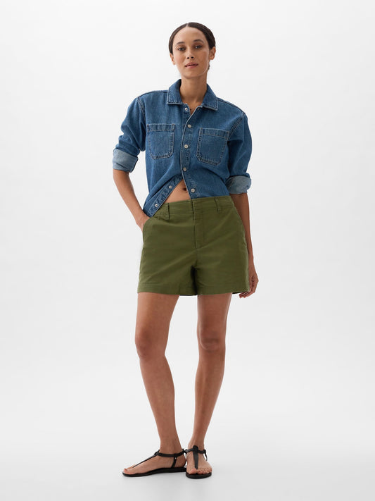 Haki Mid Rise Downtown Khaki Şort