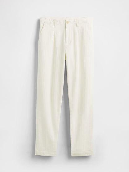 Kırık Beyaz Gap × Dôen Pileli Denim Pantolon