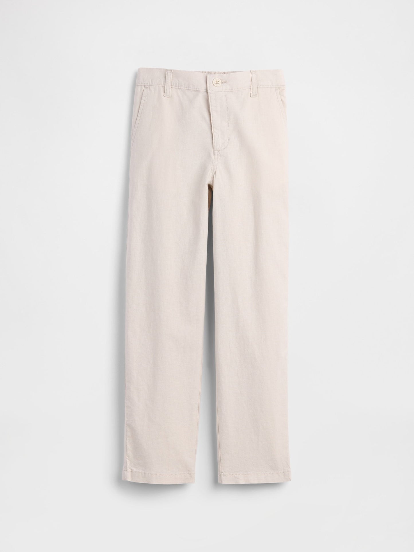Ekru Relaxed Keten Karışımlı Pantolon