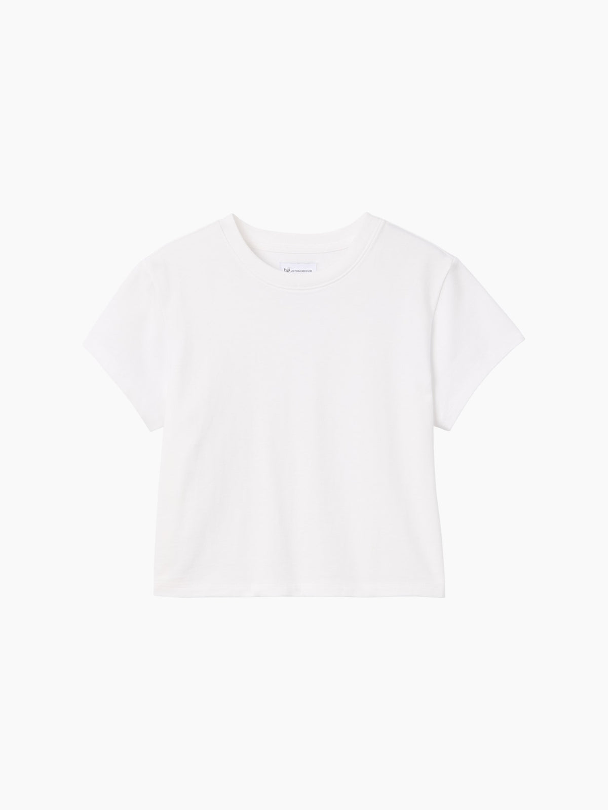 Beyaz Gap × Victoria Beckham Organik Pamuk Logo Crop T-shirt