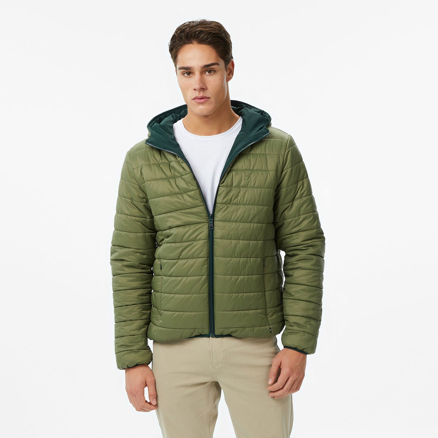 Nautica Erkek Yeşil Regular Fit Çift Taraflı Mont