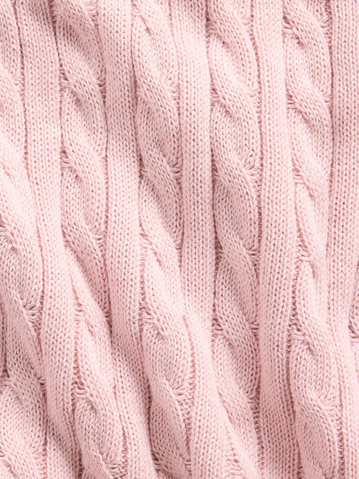 Pembe %100 Pamuk Cable Örgü Triko Şort Etek