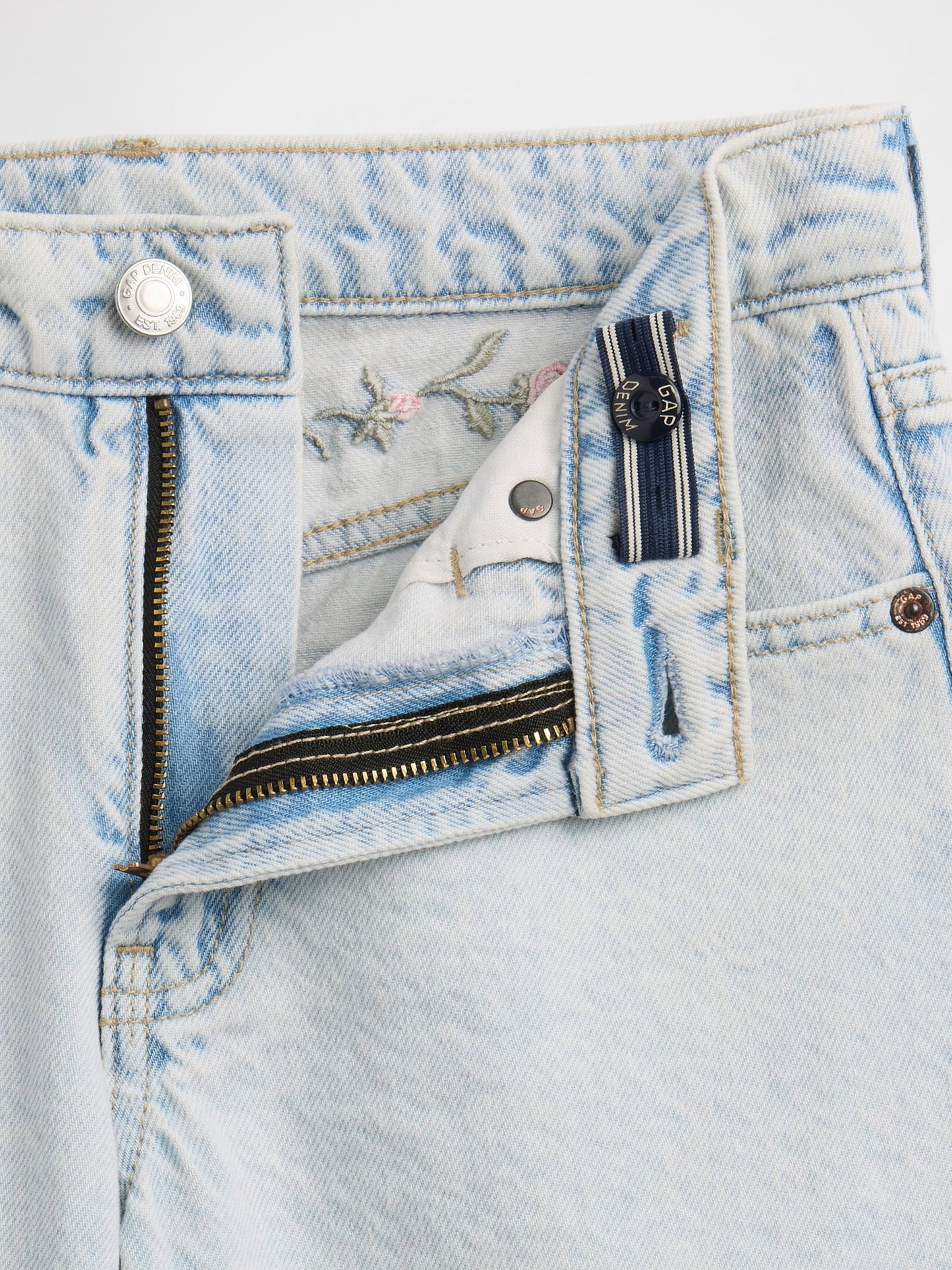 Açık Mavi Low Rise Stride Wide-leg Jean Pantolon