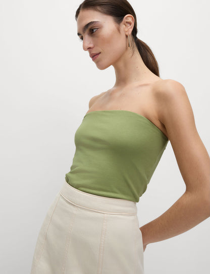 Pamuk Karışımlı Bandeau Üst