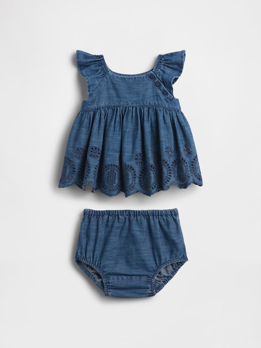 Mavi Denim Eyelet Outfit Set