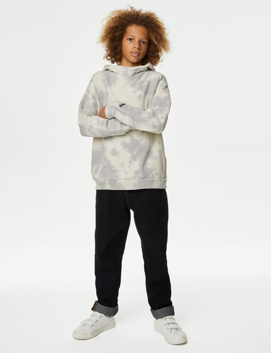 Saf Pamuklu Kapüşonlu Sweatshirt (6-16 Yaş)