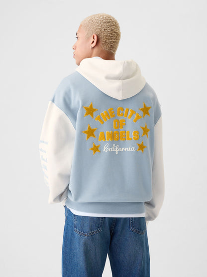 Mavi Gap Logo Los Angeles Şehir Logolu Kapüşonlu Sweatshirt
