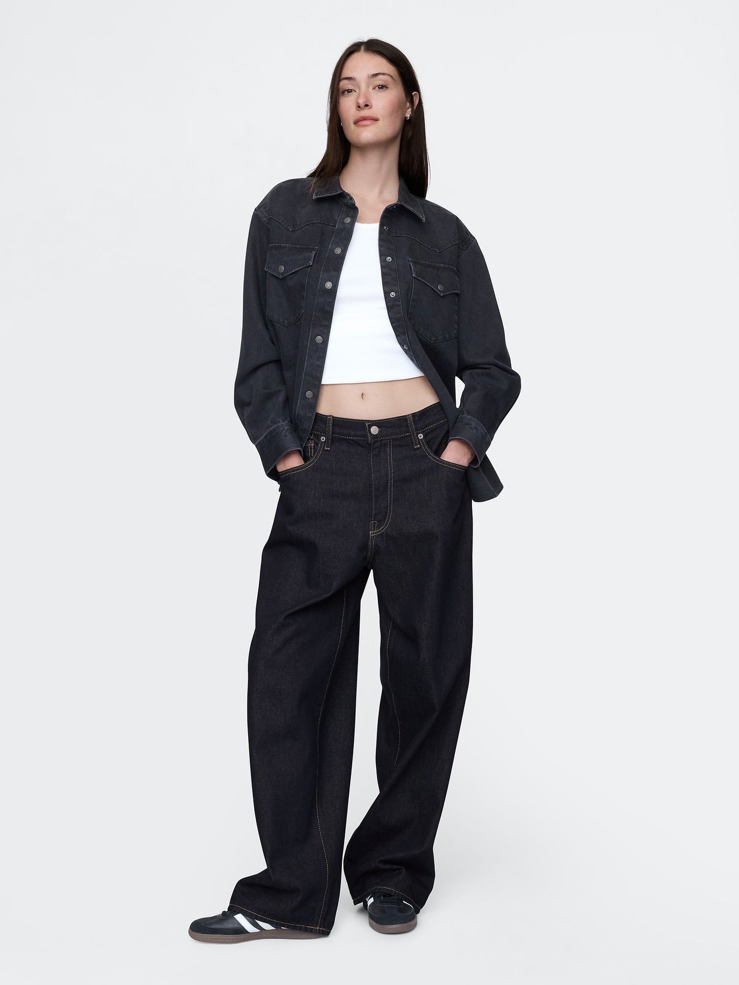 Koyu Mavi Extra Baggy Jean Pantolon