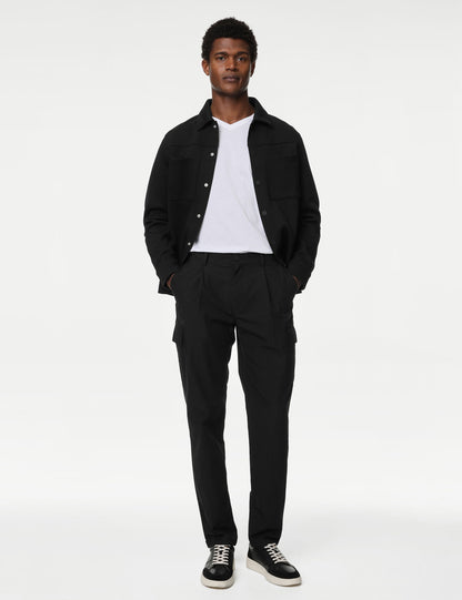 Saf Pamuklu Tapered Fit Kargo Pantolon